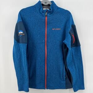 Spyder Men's Empire Fleece Full Zip Medium Jacket Outdoor with Pockets Blue